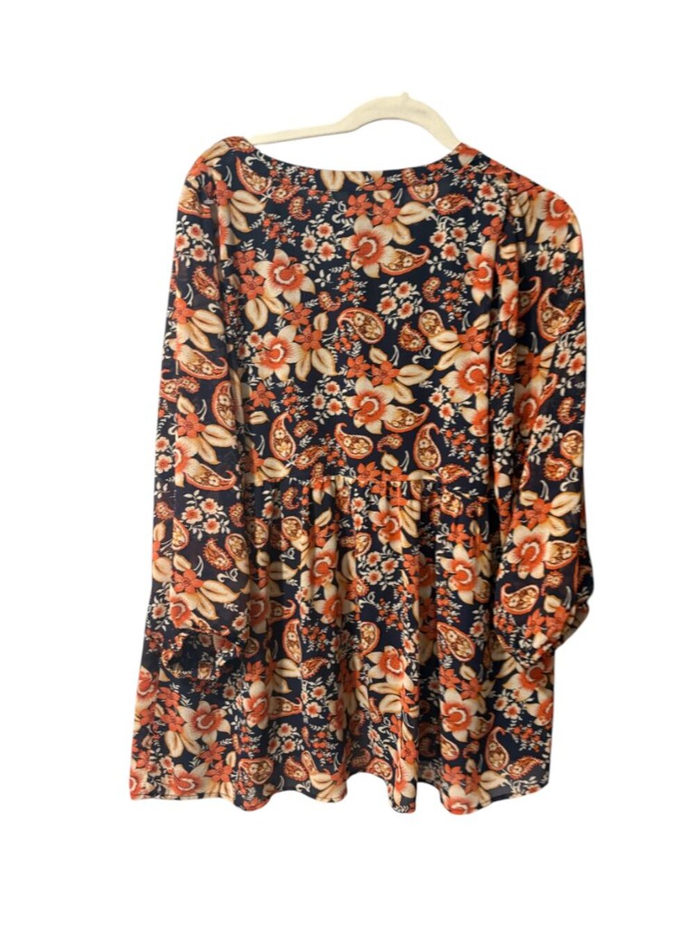 Melloday Floral Paisley Peasant Blouse - Picture 4 of 9